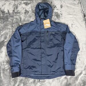 Grundens Transmit Jacket Mens Medium Stormy Blue Waterproof Nylon Windbreak NWT